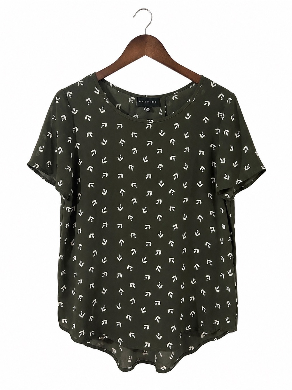 Premise Olive Green Short Sleeve Printed Tee